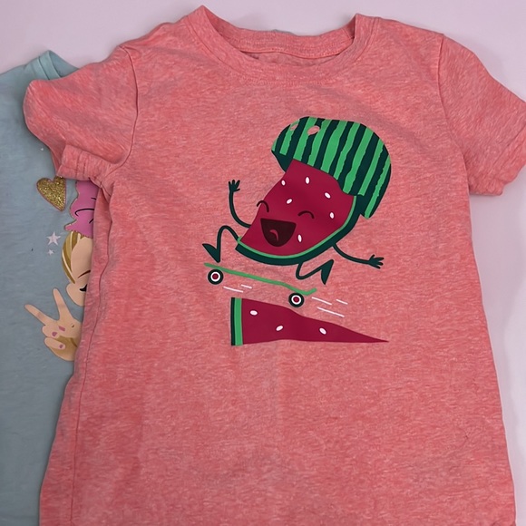 Two Size 4T short sleeve shirts Jojo Siwa ๐ & skateboard watermelon ๐!! - Picture 3 of 3
